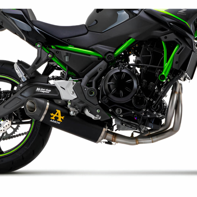 Arrow 71961AKNW Indy Race Evo Full Exhaust, Dark for Kawasaki