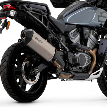 view Arrow 72007SK Sonora Racing Slip-on Exhaust, Titanium for Harley Pan America '20-'24