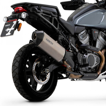 view Arrow 72507SK Sonora Slip-on Exhaust, Titanium for Harley 1250 Pan America '20-'24