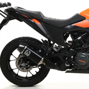 view Arrow 72627AKN Indy Race Slip-on Exhaust, Aluminum Dark for KTM 390 Adventure '20-'23