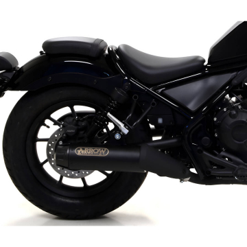 view Arrow 74504RB Rebel Slip-on Exhaust, Nichrome Dark for Honda CMX500 Rebel '17-'24