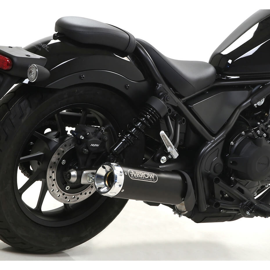 Arrow 74504RBA Rebel Slip-on Exhaust, Nichrome Dark for Honda