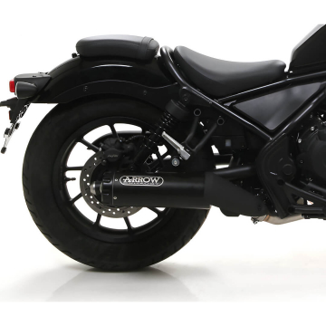 view Arrow 74504RBN Rebel Slip-on Exhaust, Nichrome Dark for Honda CMX500 Rebel '17-'24