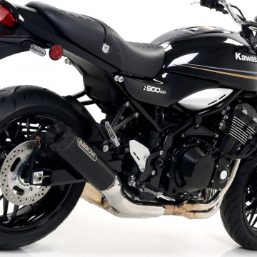 view Arrow 74506RBN Rebel Slip-on Exhaust, Nichrome Dark for Kawasaki Z900RS '17-'20