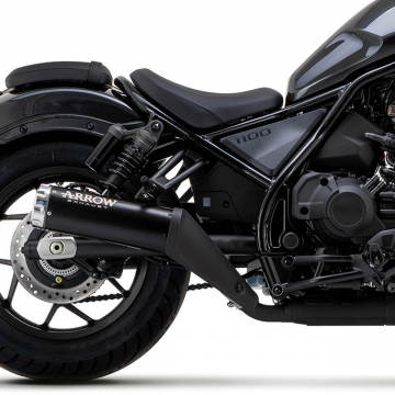 view Arrow 74511RBA Rebel Slip-on Exhaust, Nichrome Dark for Honda CMX1100 Rebel '21-'24