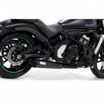 view Arrow 74512RB Rebel Full Exhaust, Carbon Cap for Kawasaki Vulcan S 650 '21-'24