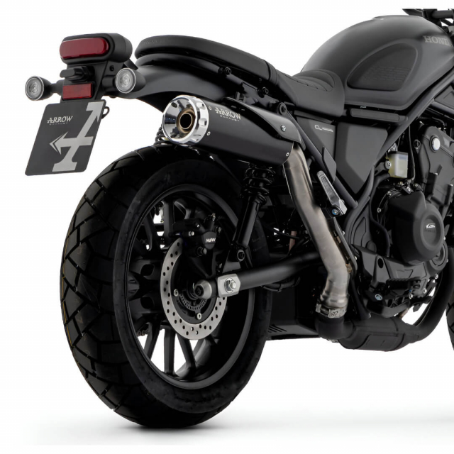 Arrow 74513RBA Rebel Slip-on Exhaust, Nichrome Dark for Honda