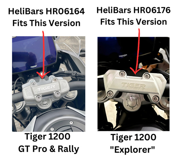 showing the difference between two types of Tiger 1200GT PRO and Tiger 1200 Explorer