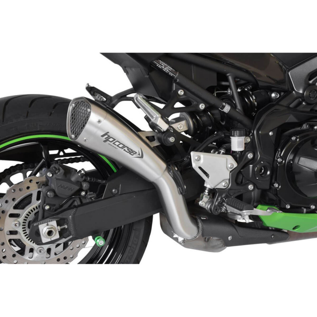 HP Corse Hydroform Short R Slip-on Exhaust, Satin for Kawasaki