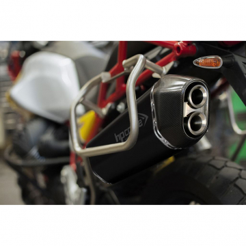 view HP Corse GUSPS1085C-AB SPS Carbon Slip-on Exhaust for Moto Guzzi V85 TT '19-