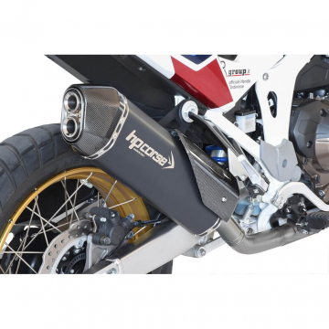 view HP Corse SPS Carbon Slip-on Exhaust, Black for Honda Africa Twin 1100 '20-