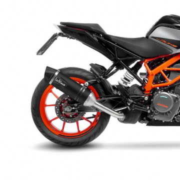 view LeoVince 14393EB LV One Evo Slip-on Exhaust, Black for KTM 125/390 Duke '21-'23