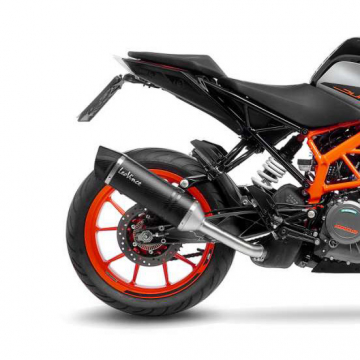view LeoVince 14394E LV One Evo Slip-on Exhaust, Carbon for KTM 125/390 Duke '21-'23