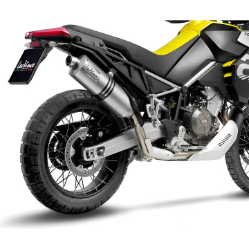 view LeoVince 14402E LV One Evo Slip-on Exhaust, Stainless for Aprilia Tuareg 660 '22-'24