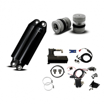 view Platinum 1686-SLT+FRTP Gloss Black Front Pucks And Rear Air Ride Package Harley Touring