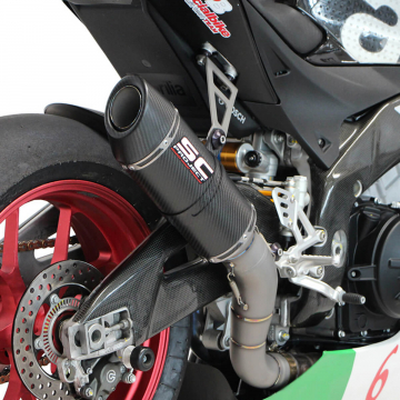 view SC-Project A15-40FTC Oval Matte Carbon Racing Exhaust Aprilia RSV4 RF / RR '15-'16