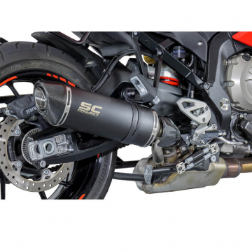 view SC-Project B23-L01C Oval Low Mount Exhaust for BMW S1000XR (2015-2019)