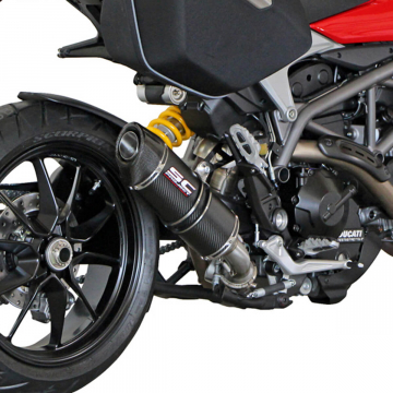 view SC-Project D10-L12C Oval Low Mount Exhaust Hypermotard & Hyperstrada 821 / 939
