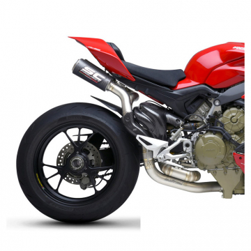 view SC-Project D33-T68C CR-T Half Exhaust, Carbon for Ducati Streetfighter V4/S 2020