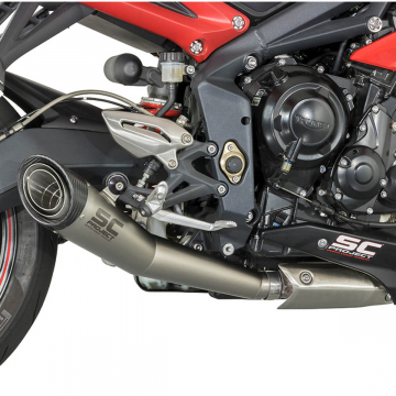 view SC-Project T13-41MG S1 Conic Exhaust for Triumph Street Triple / R / RX (2013-2016)