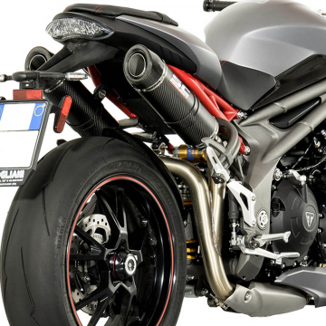 view SC-Project T16-28C GP-Tech Dual High Mount Exhaust for Triumph Speed Triple R / S / RS '16-'18