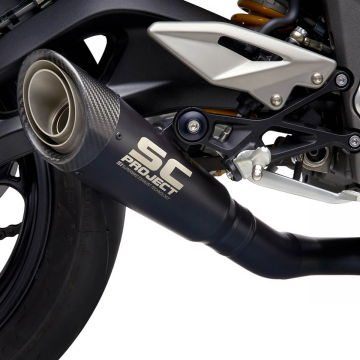 view SC-Project T18-LTS41MB S1 Slip-on Exhaust, Black for Triumph Street Triple R/RS '20-'22