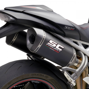 view SC-Project T22-115 SC1-M Slip-on Exhaust for Triumph Speed Triple S/RS '18-'20