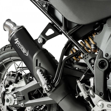 view HP Corse SP-1 Short Black Titanium Low Mount Slip-on Exhaust for DesertX 2022+ DUDEXSP1300TC-AB