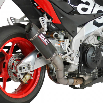 view SC-Project A07-T40FTC Matte Carbon Oval Exhaust Aprilia Tuono V4 1100 RR/Factory '15-'16