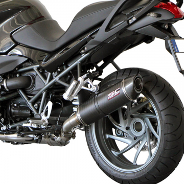 view SC-Project B07-02C Oval Matte Carbon Exhaust for BMW R1200R (2008-2010)