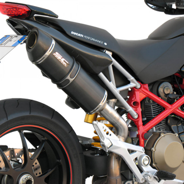view SC-Project D02-02C Oval Exhaust for Ducati Hypermotard 1100 / 1100 S (2007-2009)