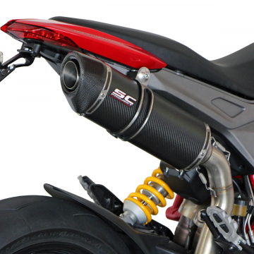 view SC-Project D10-H01C Oval High Mount Exhaust Hypermotard 821 / 939 & Hyperstrada 821 / 939