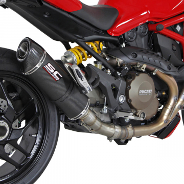 view SC-Project D12-01C Oval Exhaust for Ducati Monster 1200 / S (2014-2016)