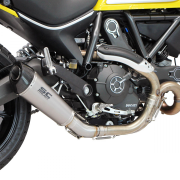 view SC-Project D16-34T Conic Exhaust for Ducati Scrambler 800 '15-'19
