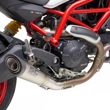 view SC-Project D32-T41T S1 Slip-on Exhaust, Titanium for Ducati Monster 797 '17-'20