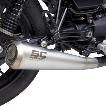 view SC-Project MG02-42A70S Conic 70s Style Slip-on Exhaust, Stainless Steel Moto Guzzi V7III