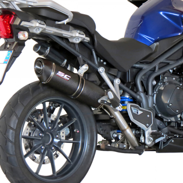 view SC-Project T07-H11C High Mount Oval Exhaust for Triumph Explorer 1200 / XC (2011-2016)