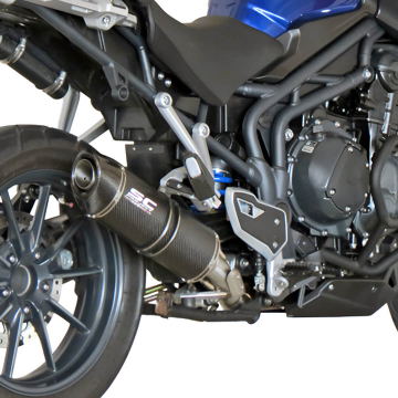 view SC-Project T07-L02C Low Mount Oval Exhaust for Triumph Explorer 1200 / XC (2011-2016)