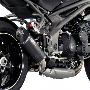 view SC-Project T16-L12C Oval Low Mount Exhaust for Triumph Speed Triple R / S / RS '16-'17
