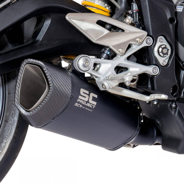 view SC-Project T18-93MB SC1-R Slip-on Exhaust, Black for Triumph Street Triple R/RS/S '17-'22