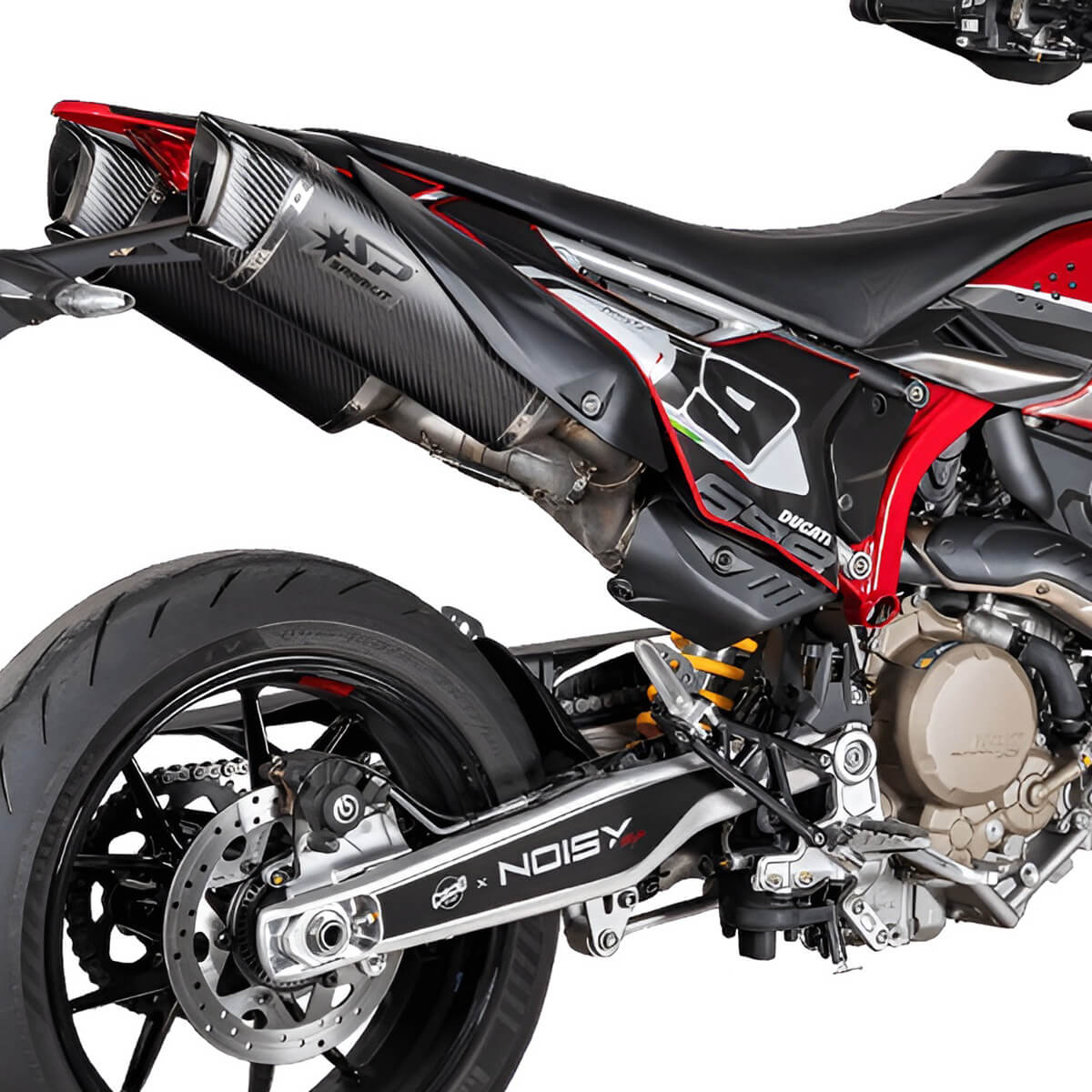 Spark Double Force Evo Slip-on Exhaust, Carbon for Ducati