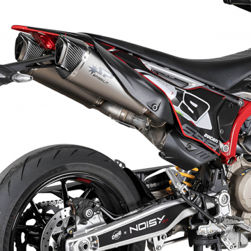 view Spark GDU1810TOM Double Konix Evo Exhaust, Titanium for Ducati Hypermotard 698 2024+
