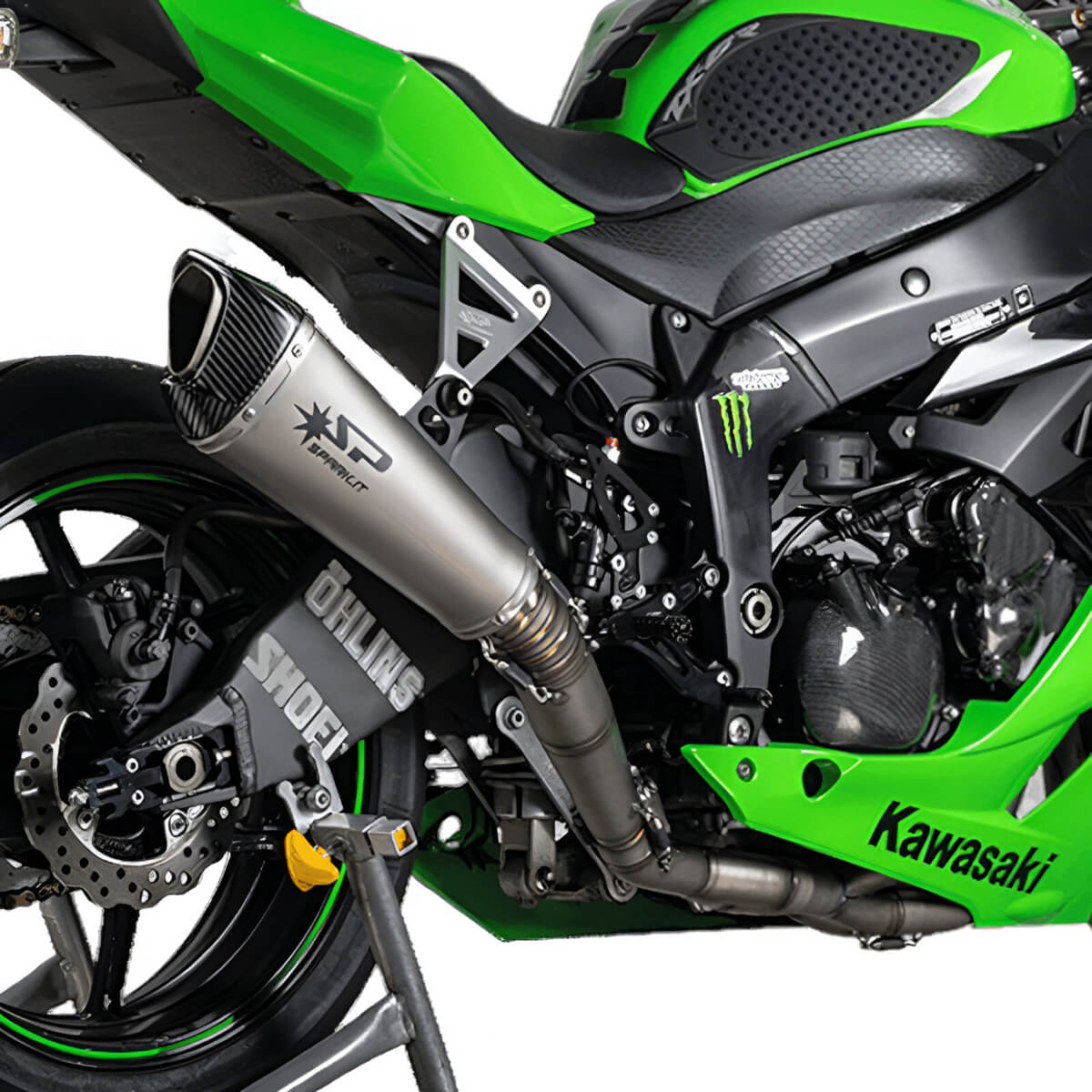 かって Spark GKA8832T-KE Konix Evo Full Exhaust, Titanium for Kawasaki