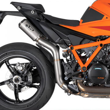 view Spark Double GP Half Exhaust, Titanium for KTM 1390/1290 Super Duke R/R Evo 2020+