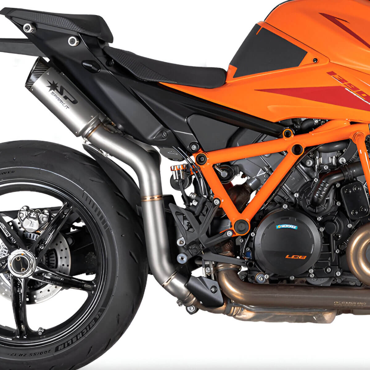 Spark Double Dyno Carbon Half Exhaust, Titanium KTM 1390/1290