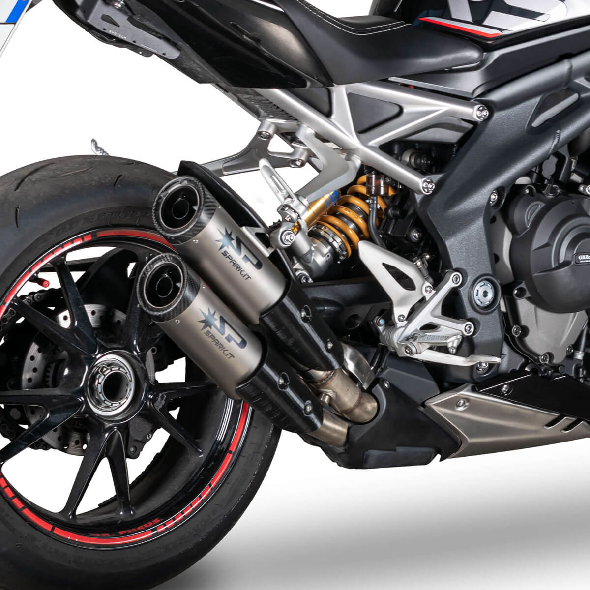 Spark Double Dyno Slip-on Exhaust, Titanium for Triumph Speed
