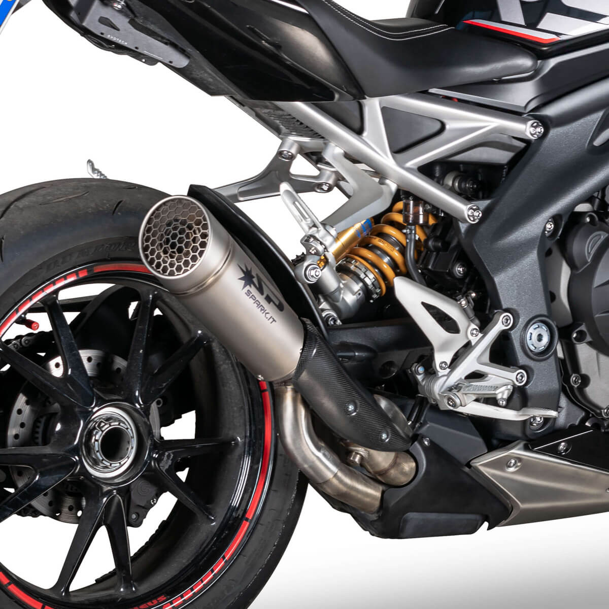 Spark Grid-O Slip-on Exhaust, Titanium for Triumph Speed Triple