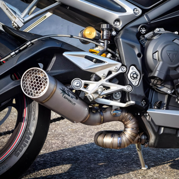 view Spark Grid-O Full Exhaust, Titanium for Triumph Street Triple 765 R/S/RS 2018+