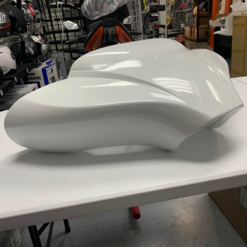 view TKY Choppa Batwing Fairing White for Honda Fury & Choppers with 6.5" Speakers