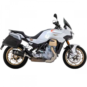 view Arrow 71953AKN Indy Race Slip-on Exhaust, Dark for Moto Guzzi V100 Mandello '23-